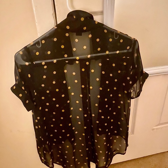 Sheer black polka dot blouse - Picture 3 of 4
